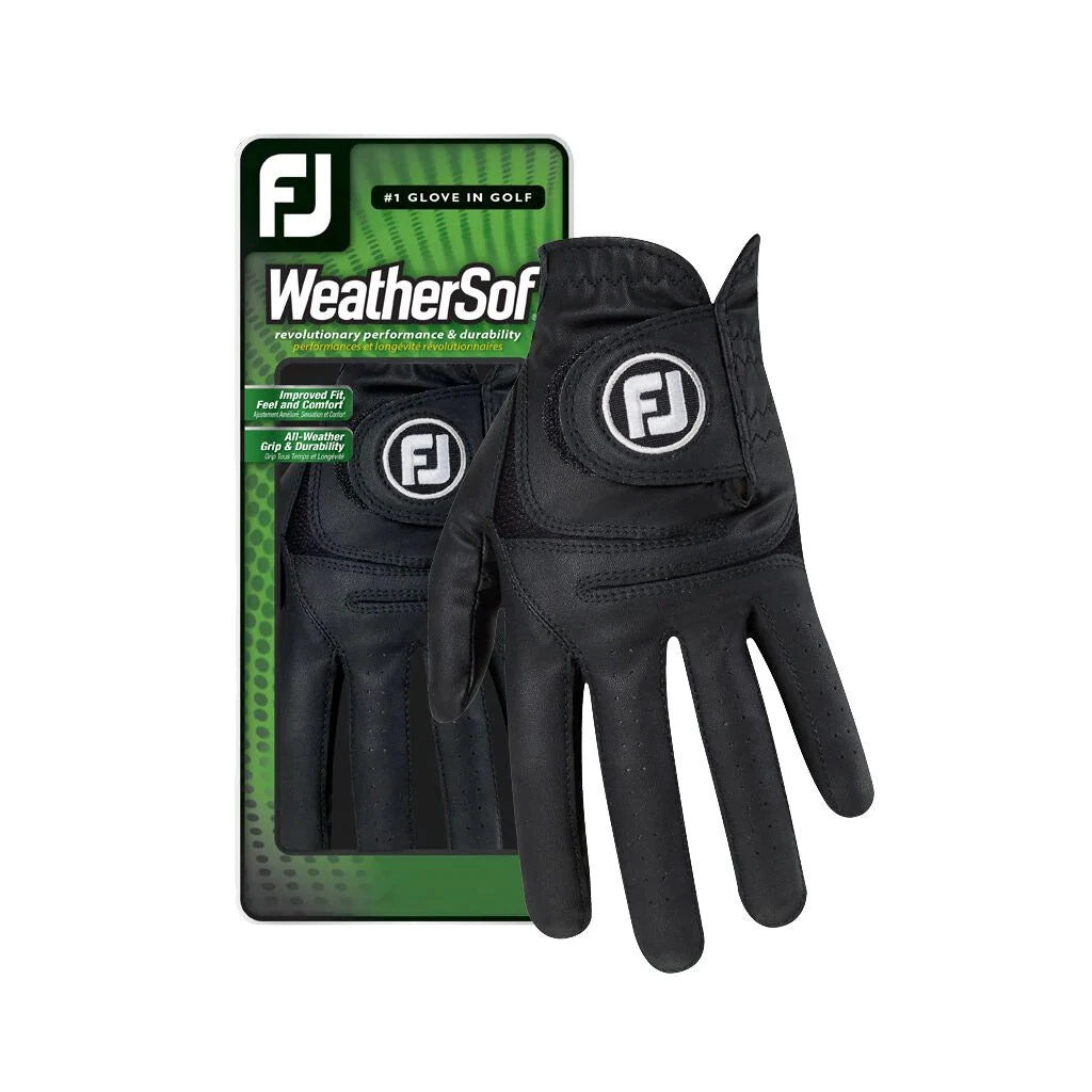 FootJoy WeatherSof Left Hand Black Cadet Mens Golf Glove 1 FootJoy WeatherSof Left Hand Black Cadet Mens Golf Glove