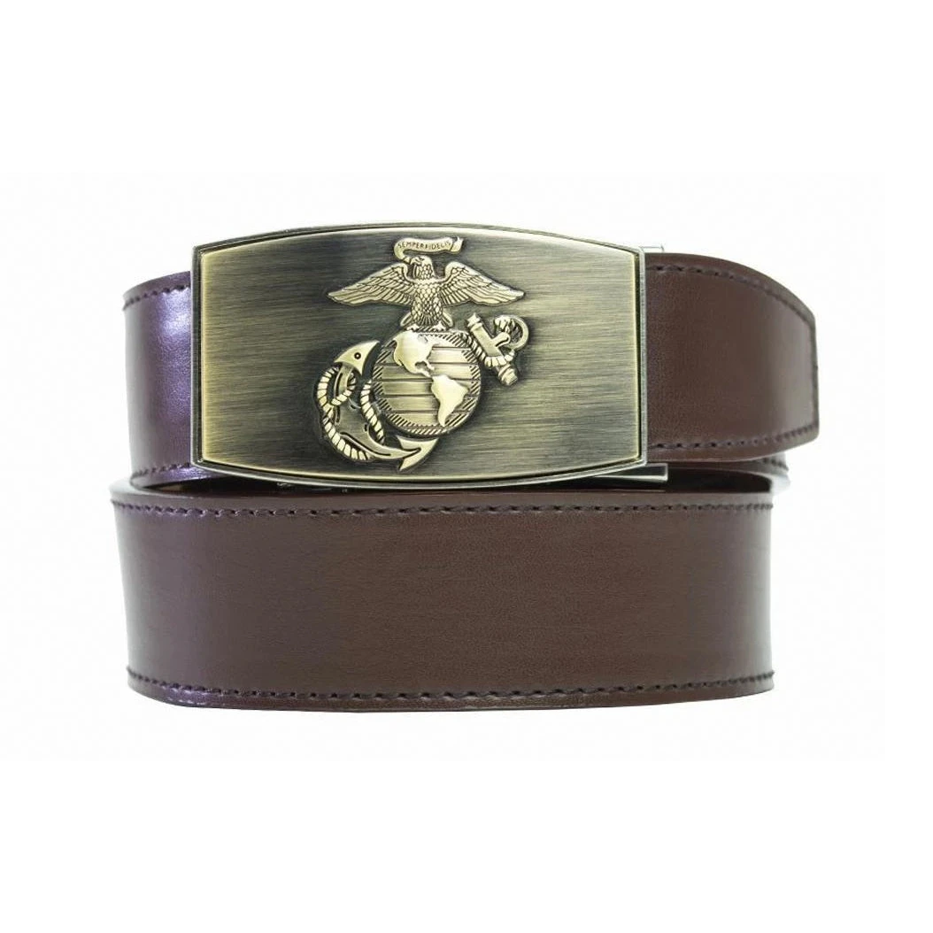Nexbelt Marine Globe Brass With Espresso Mens Belt 1 Nexbelt Marine Globe Brass With Espresso Mens Belt