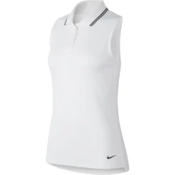 Nike Dri-FIT Victory Solid Womens Sleeveless Golf Polo 17 Nike Dri-FIT Victory Solid Womens Sleeveless Golf Polo -Gofl Clothes Store 13304 100WHITE
