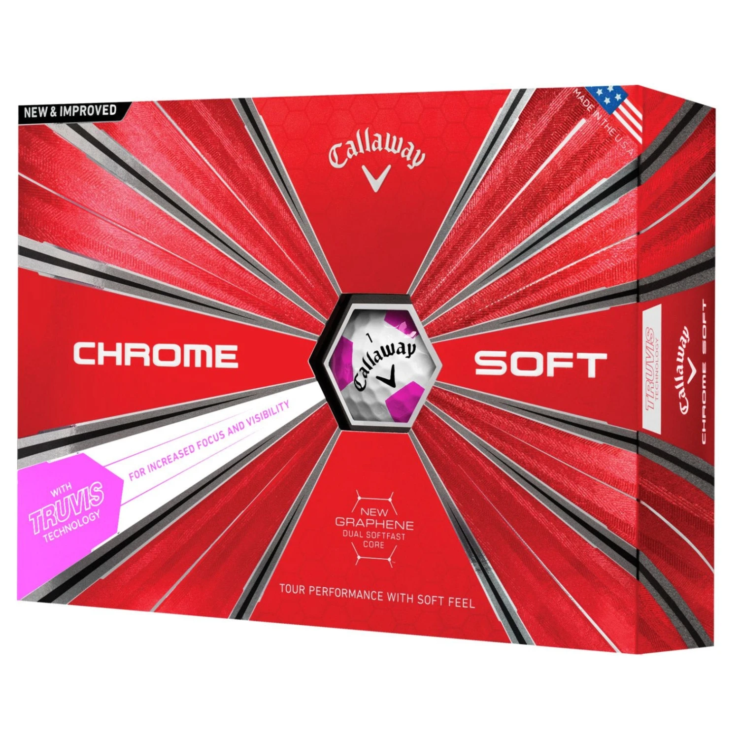 Callaway Chrome Soft Truvis Pink Golf Balls - Dozen 1 Callaway Chrome Soft Truvis Pink Golf Balls - Dozen