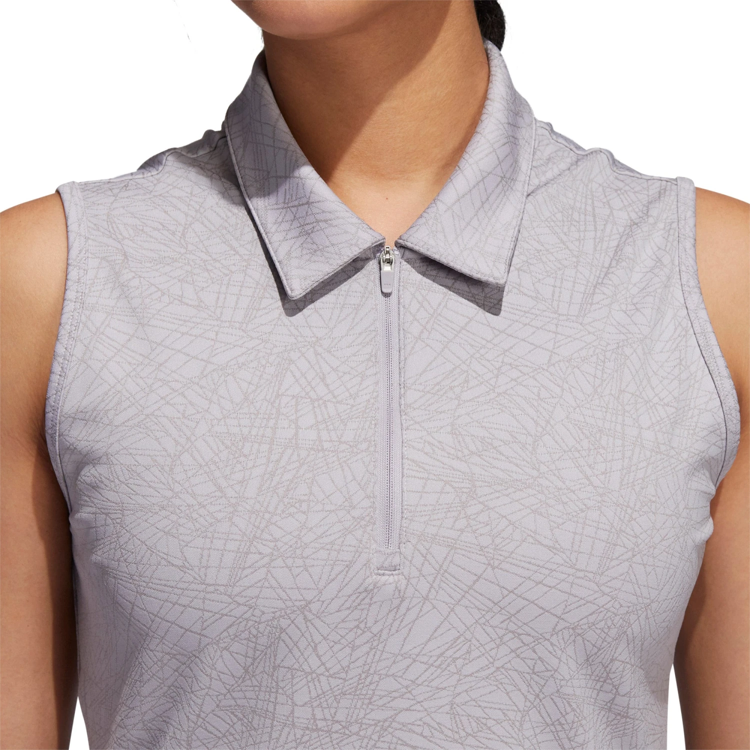 Adidas Golf Adidas Jacquard Womens Sleeveless Golf Polo 2 Adidas Golf Adidas Jacquard Womens Sleeveless Golf Polo - Image 2