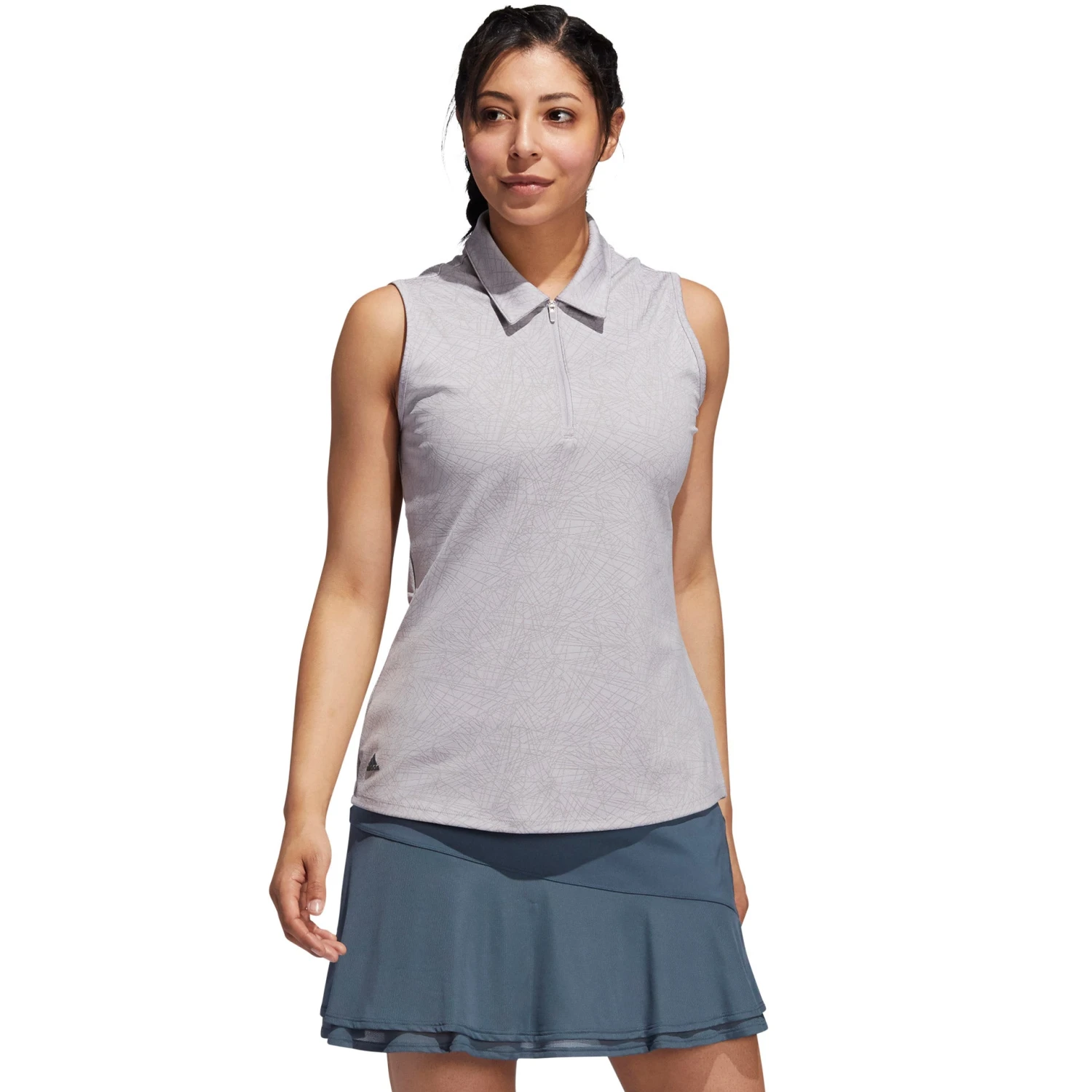 Adidas Golf Adidas Jacquard Womens Sleeveless Golf Polo 1 Adidas Golf Adidas Jacquard Womens Sleeveless Golf Polo