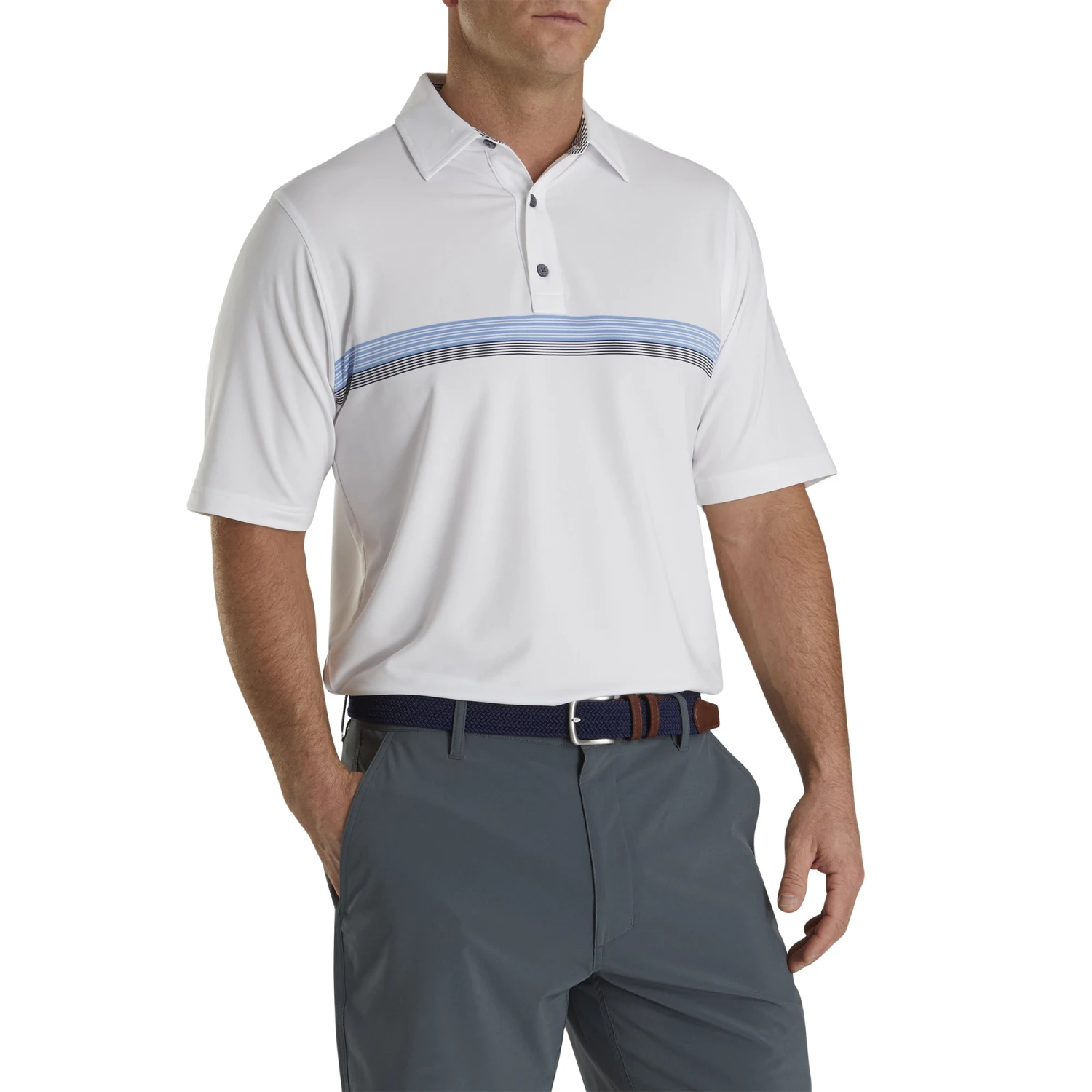 FootJoy Lisle Chestband Self Collar Mens Golf Polo 1 FootJoy Lisle Chestband Self Collar Mens Golf Polo