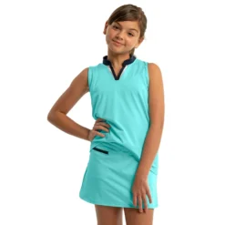 Lucky In Love Birdie Girls Sleeveless Golf Polo -Gofl Clothes Store 20455 OPAL470