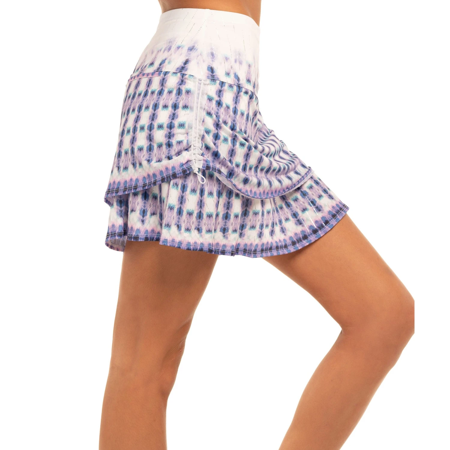 Lucky In Love Batik Ruche Multi 15.75in Womens Golf Skort 2 Lucky In Love Batik Ruche Multi 15.75in Womens Golf Skort - Image 2