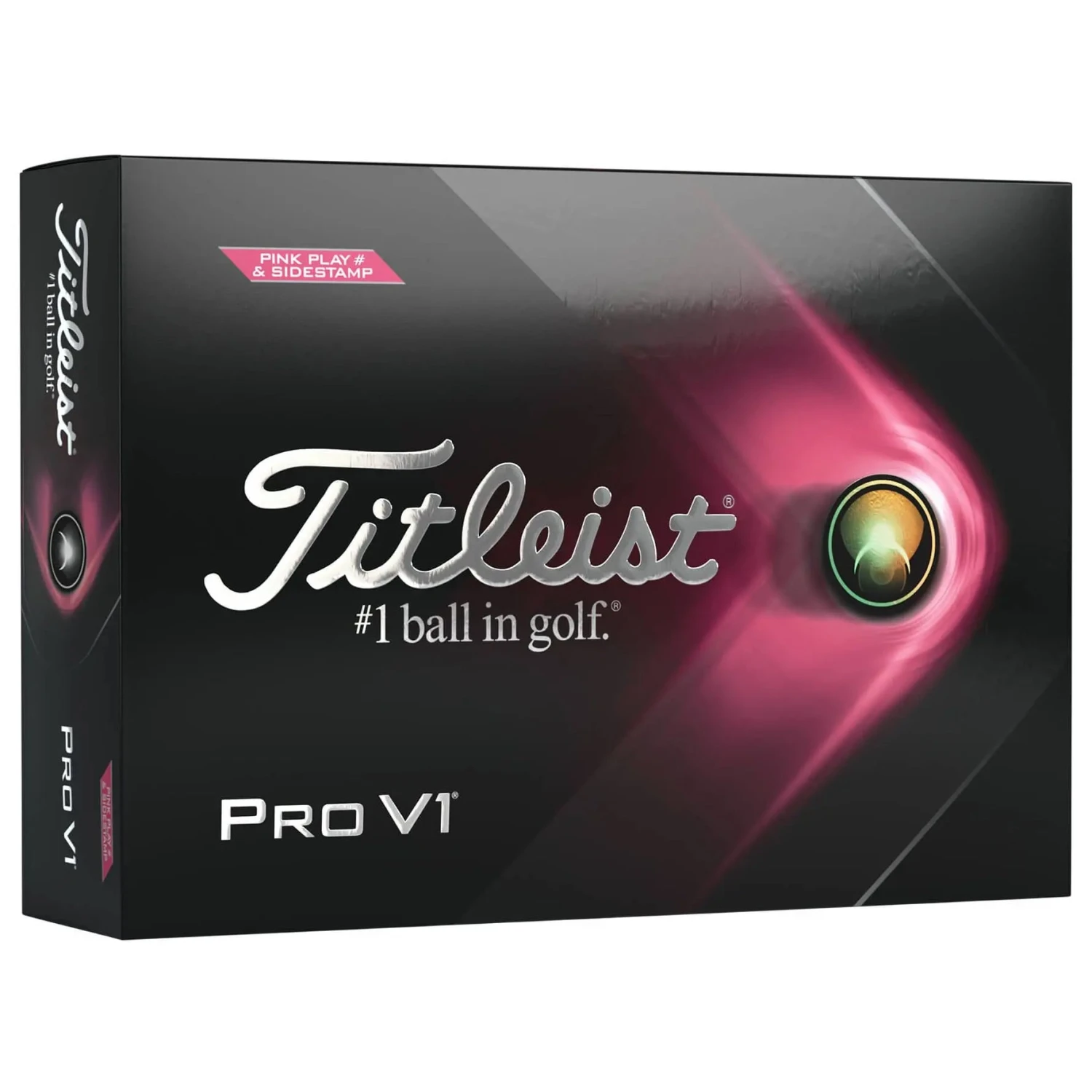 Titleist Pro V1 Pink Numbers Golf Balls - Dozen 1 Titleist Pro V1 Pink Numbers Golf Balls - Dozen